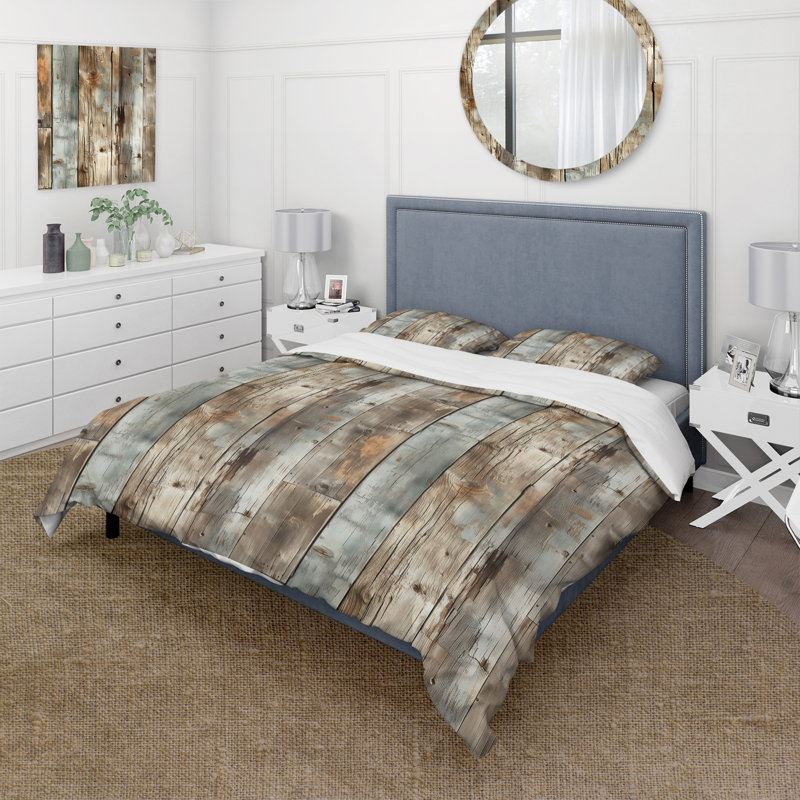 Ensemble de housse de couette Rustic Planks Harmony II, Housse de couette simple + 1 taie décorative stan