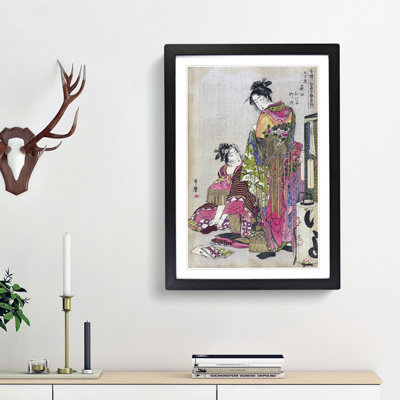 Dressing a Geisha by Kitagawa Utamaro - Picture Frame Painting Print on MDF