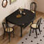 Table de salle à manger ronde noire en bois massif pour la salle à manger / cuisine-233672719