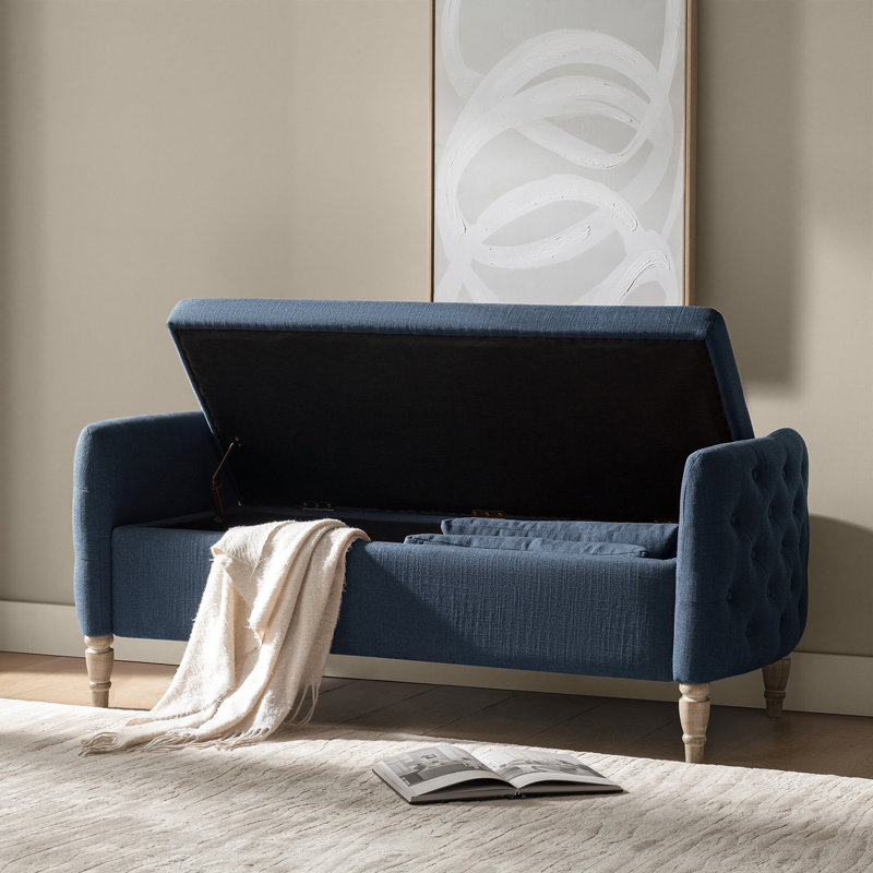 Banc de rangement Aristides Farmhouse, Indigo