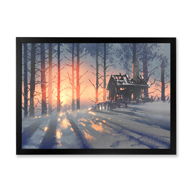 «Video Landscape Winter Landscape Of An Abandonné», art mural moderne sur toile, Cadre photo noir, H 8 po x l 12 po x P 1 po
