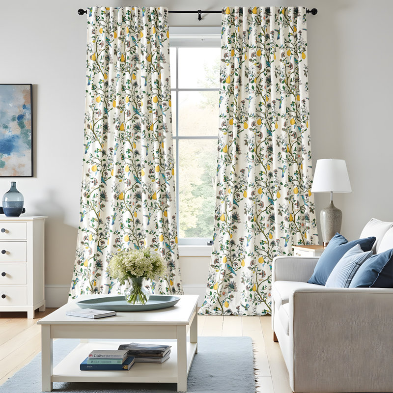 Velvet Floral Patterned Blackout Curtains - Room Darkening 70%-85% Rod Pocket Back Tab Decoration Drapes（set of 2）, Cream