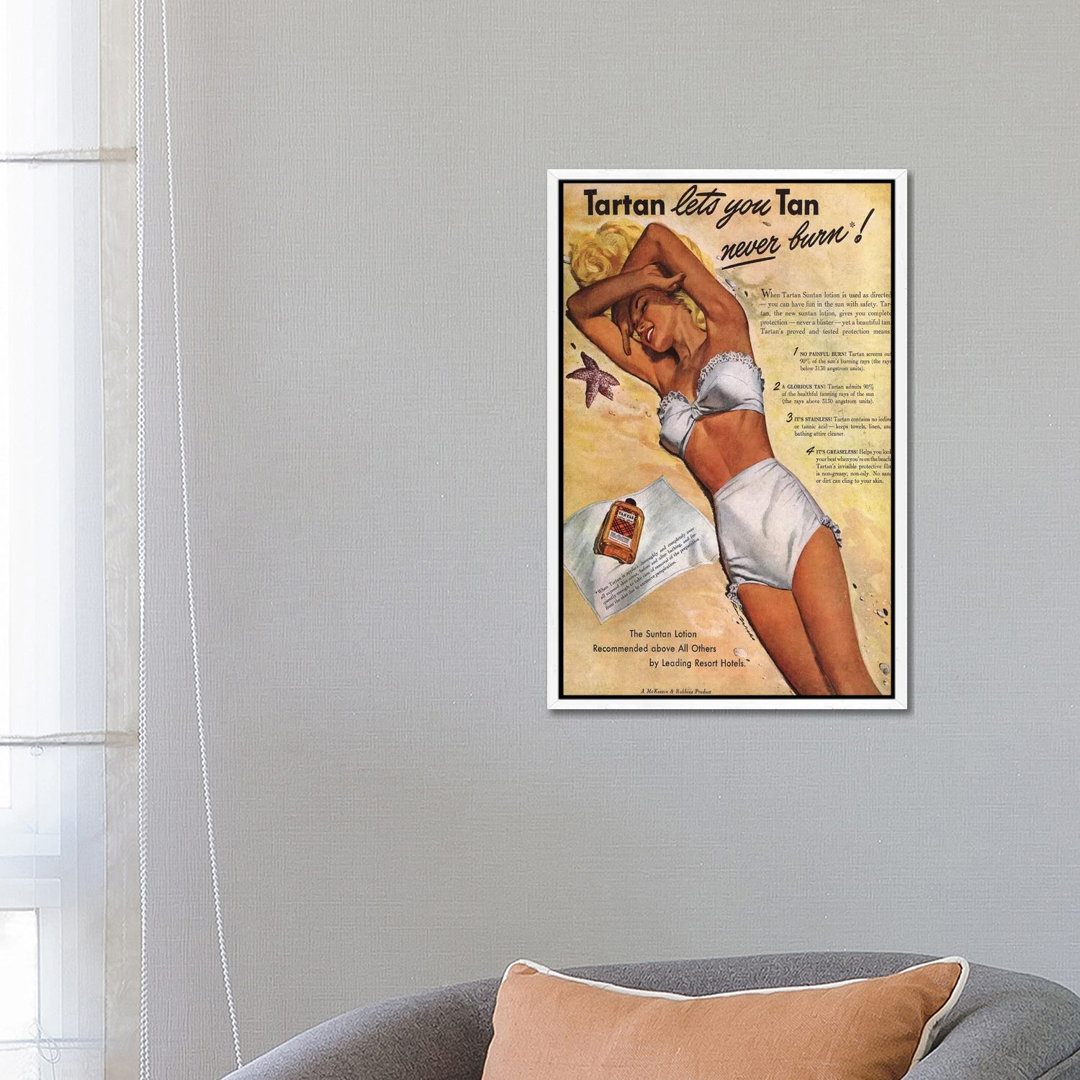 1940s Tartan Sunscreen Magazine Advert by The Advertising Archives - Gallery-Wrapped Canvas Giclée on Canvas