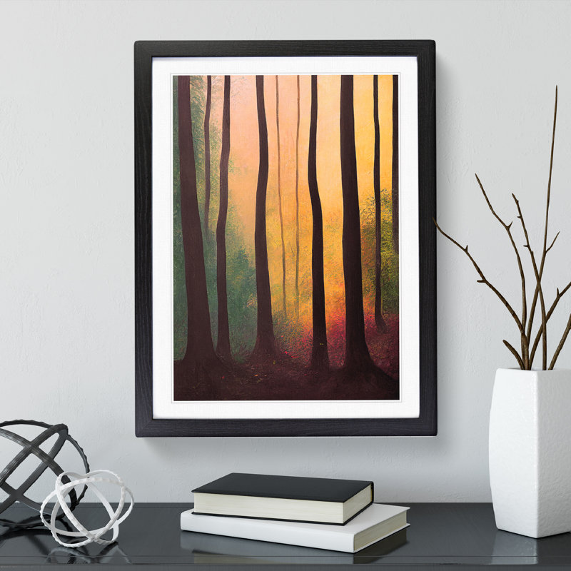 Autumnal Forest No.1 - Single Picture Frame Print, 64cm H x 46cm W x 2cm D, Black Framed