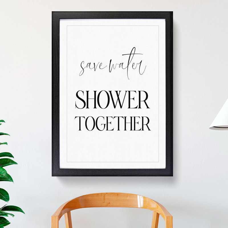 Save Water - Picture Frame Typography, 36cm H x 27cm W x 2cm D, Black