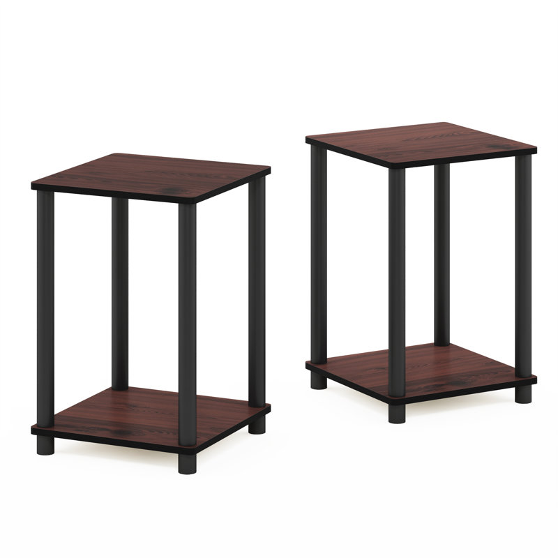 Emoney End Table Set, Dark Cherry/Black
