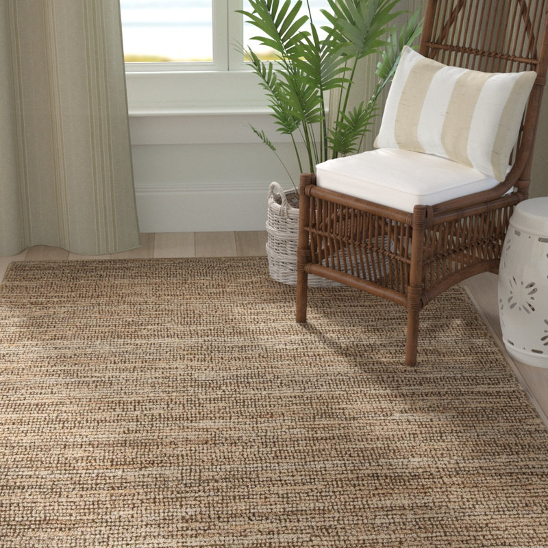 Tapis naturel fabriqué à la main Lilliana, Rectangle 5 pi x 7 pi 6 po