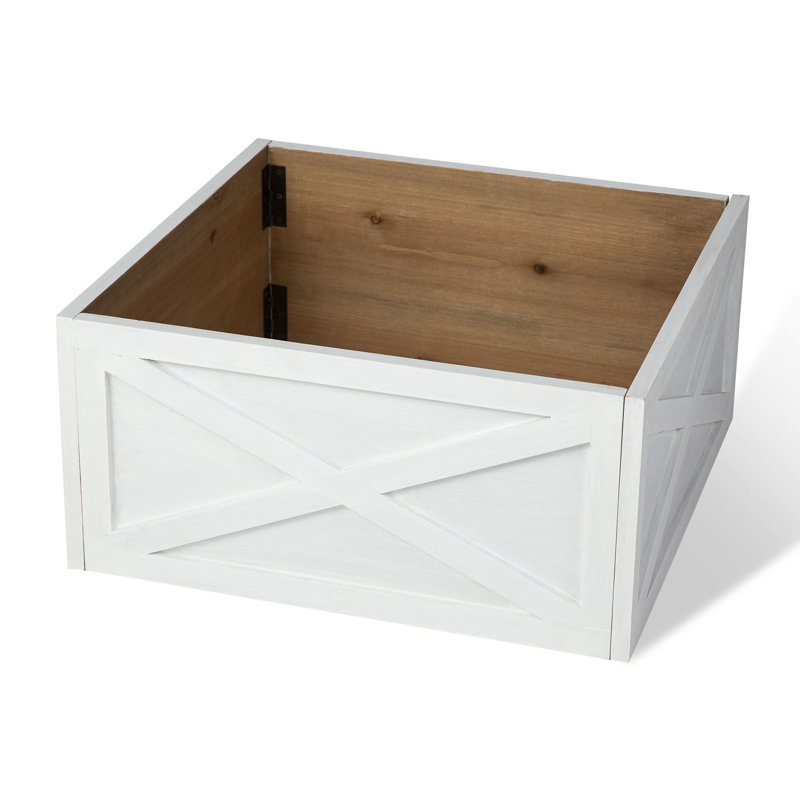 Collier pour arbre en bois massif St Ives, H 10,5 po x l 22 po, Blanc