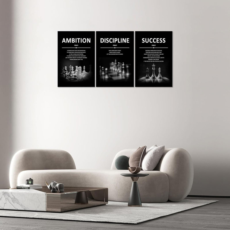 Motivational Wall Decor Success Wall Art Inspirational Quotes Pictures Motivational Posters Framed Canvas Wall Art Prints Goal Artwork Home Office Wall Decor Ready to Hang