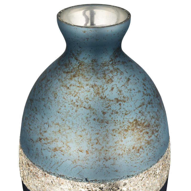 Glass Vase Modern Decorative Accent with Textured Band and Curved Silhouette for Contemporary Interiors and Stylish Design Enhancements in Living Room or Entryway Display Arrangement