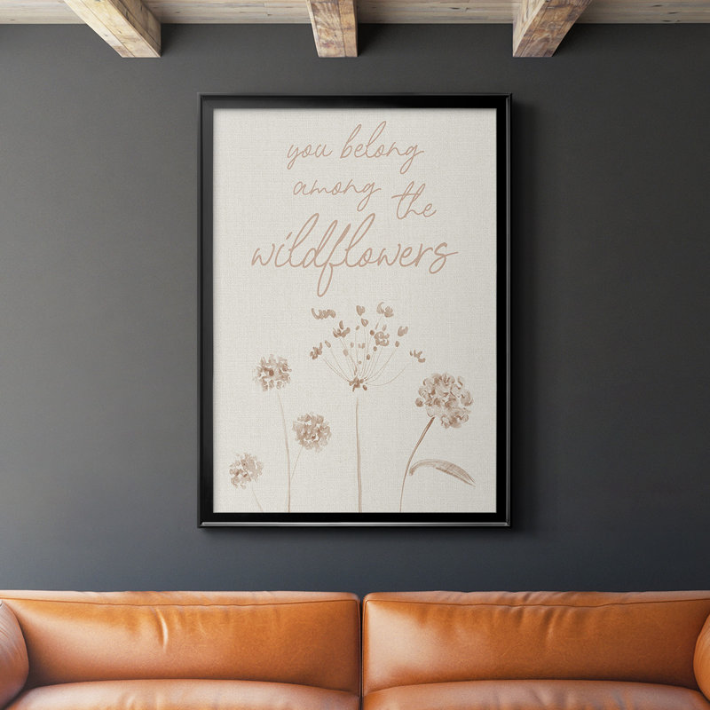 Toile encadrée de qualité supérieure Wildflowers - prête à être accrochée, H 24,5 po x l 18,5 po, Noir