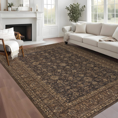 Floral Machine Printed Area Rug