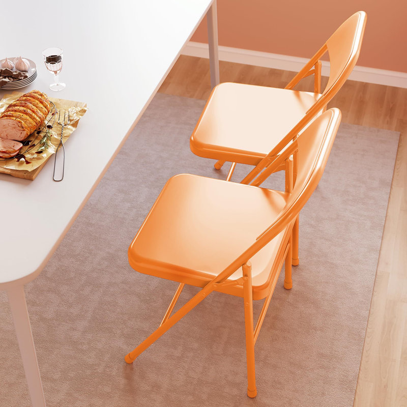 Ensemble de chaises pliantes rembourrées Meropi, Orange