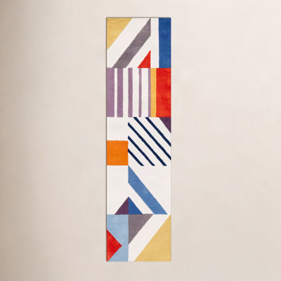 Tripoli Ivory Multi Hand-Tufted Geometric Rug