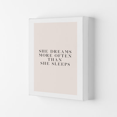 She Dreams More Often Than She Sleeps Blush Type by Planeta444 - Print