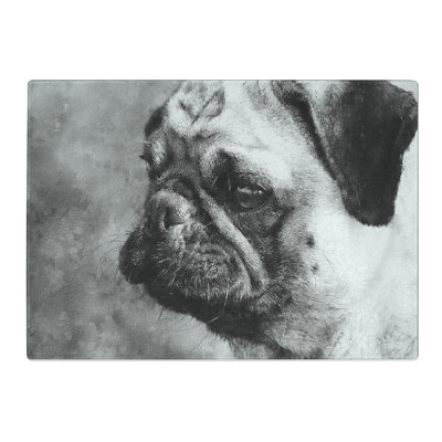 Pug Dog Painting Chopping Board