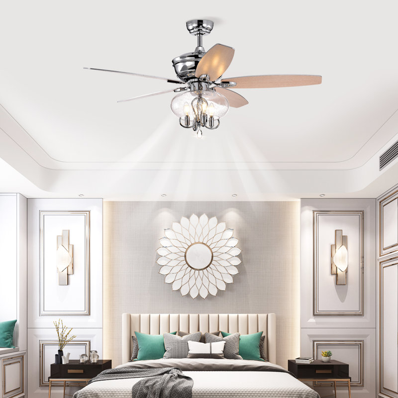Ventilateur de plafond avec lumières, télécommande et pales réversibles Brian