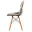 Chaise Annunziatina en tissu patchwork noir et blanc avec pieds en bois