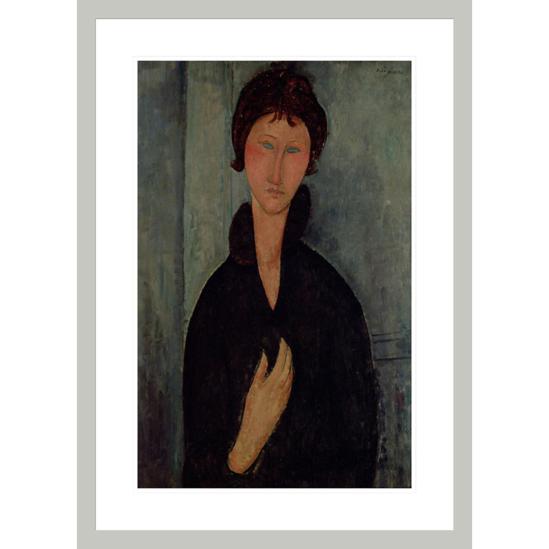 «Woman with Blue Eyes» par Amedeo Modigliani - Impression giclée encadrée, 29.5" H x 21.25" W