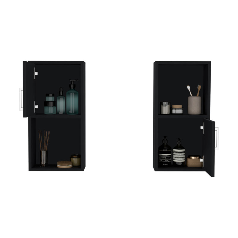 Armoire à pharmacie murale avec rangement ouvert et fermé 2 pièces Oba