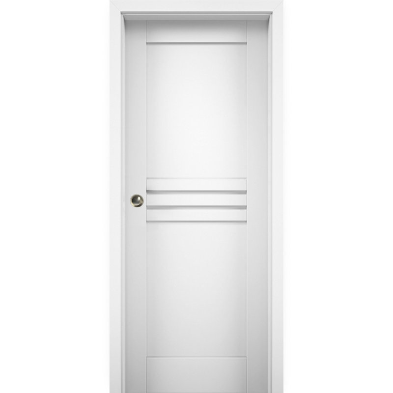 Porte blanche à panneau coulissant en bois manufacturé Mela, 30 po x 96 po