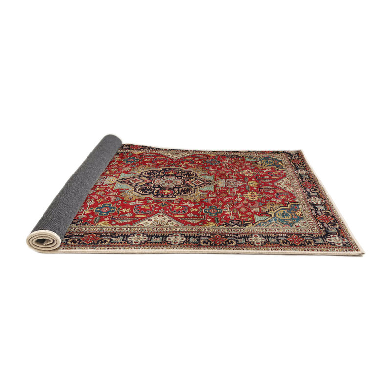 Tapis traditionnel rouge / beige Crotzer, Rond 5 pi