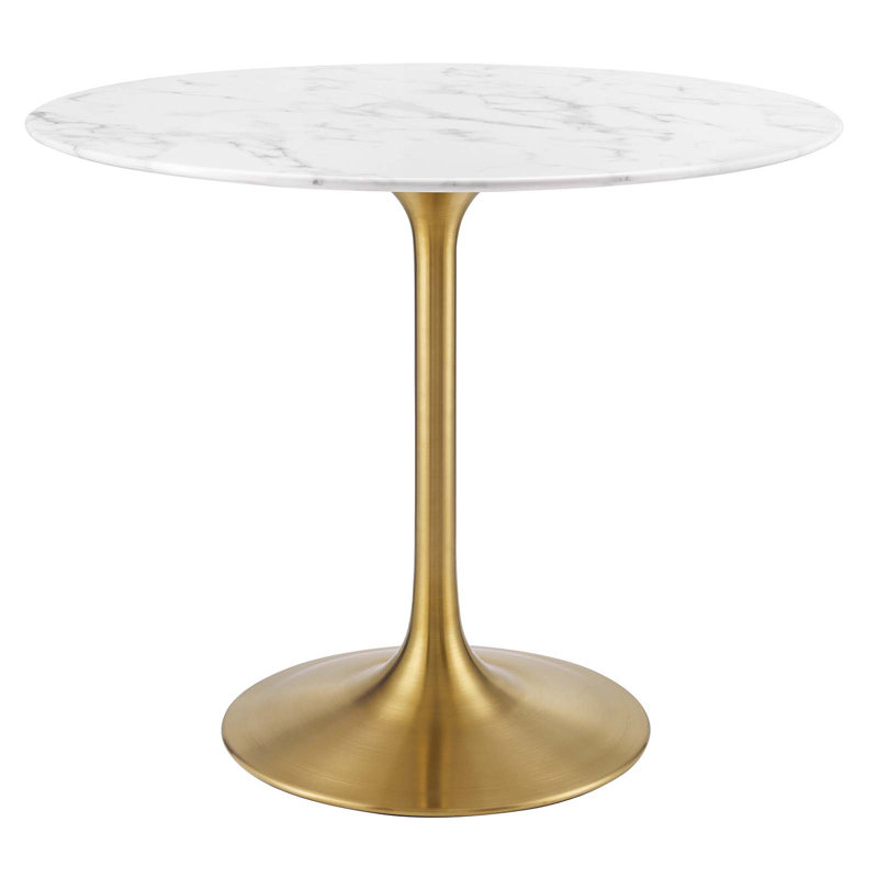 Lippa 36" Round Dining Table by Modway, Gold