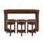 Ensemble de table de bar 4 pièces avec 3 tabourets de bar rembourrés en polyuréthane, table de petit-déjeuner avec 3 tabourets rembourrés, ensemble de table de salle à manger à hauteur de comptoir en bois massif pour le salon, la salle à manger.  Cerise-487672543