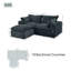 Canapé modulaire 78,8 po avec repose-pieds Cloud, aucun assemblage requis-1872956947