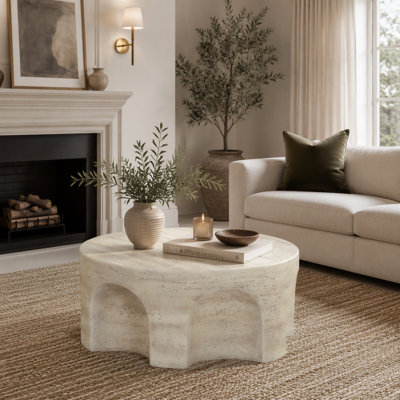 Modern Minimalist Round Accent Coffee Table