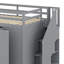 Lit mezzanine avec garde-robe, bureau et tablettes-577246018