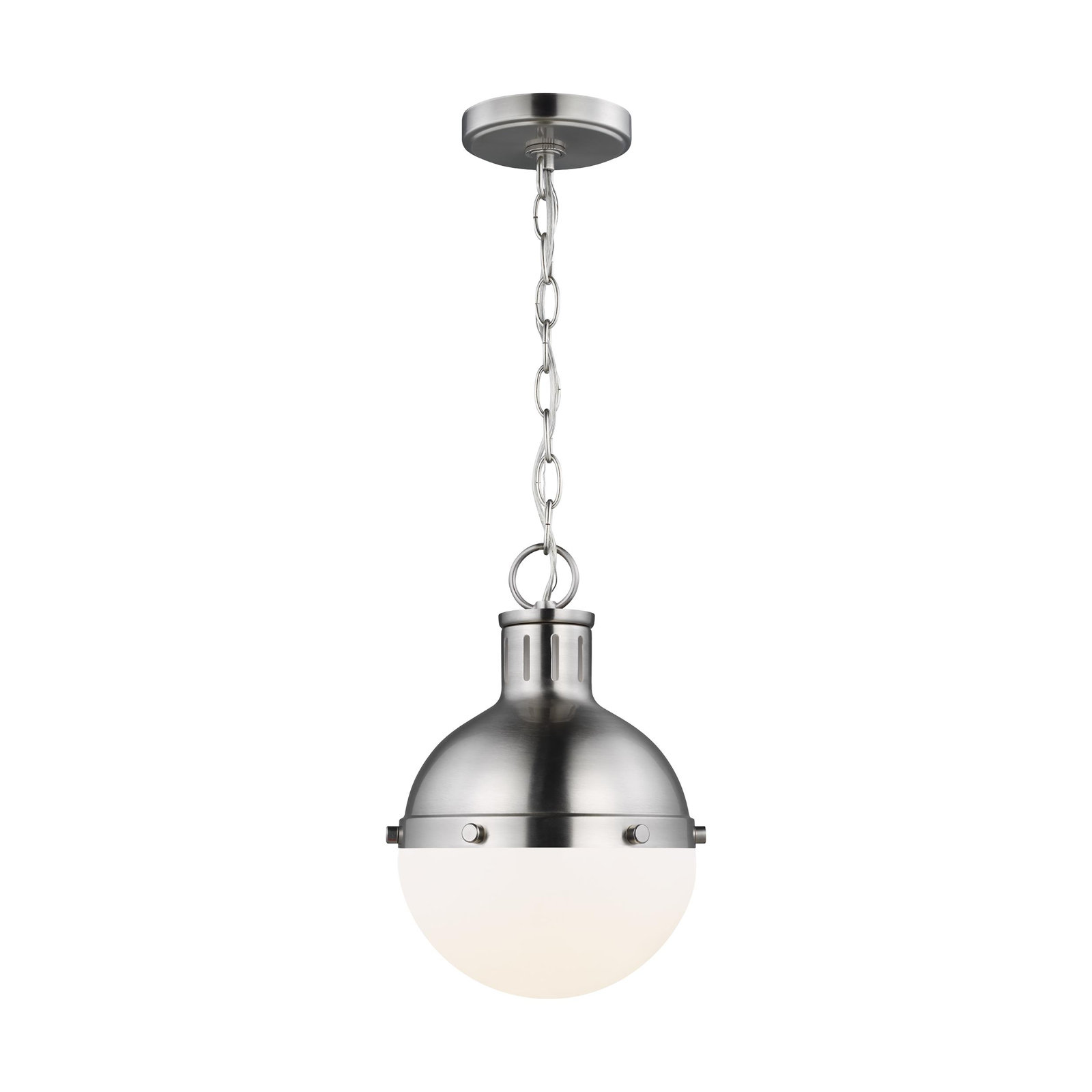 Geoffrey 1 - Light Unique Globe Pendant, No , Brushed Nickel, 11.63" H x 8.13" W x 8.13" D