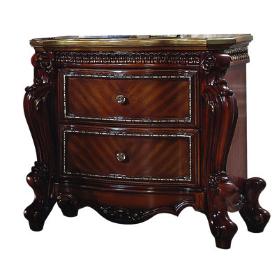 2 Drawer Transitional Style Nightstand