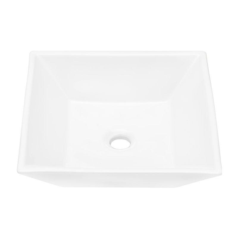 Lavabo vasque carré en céramique blanche 16X16
