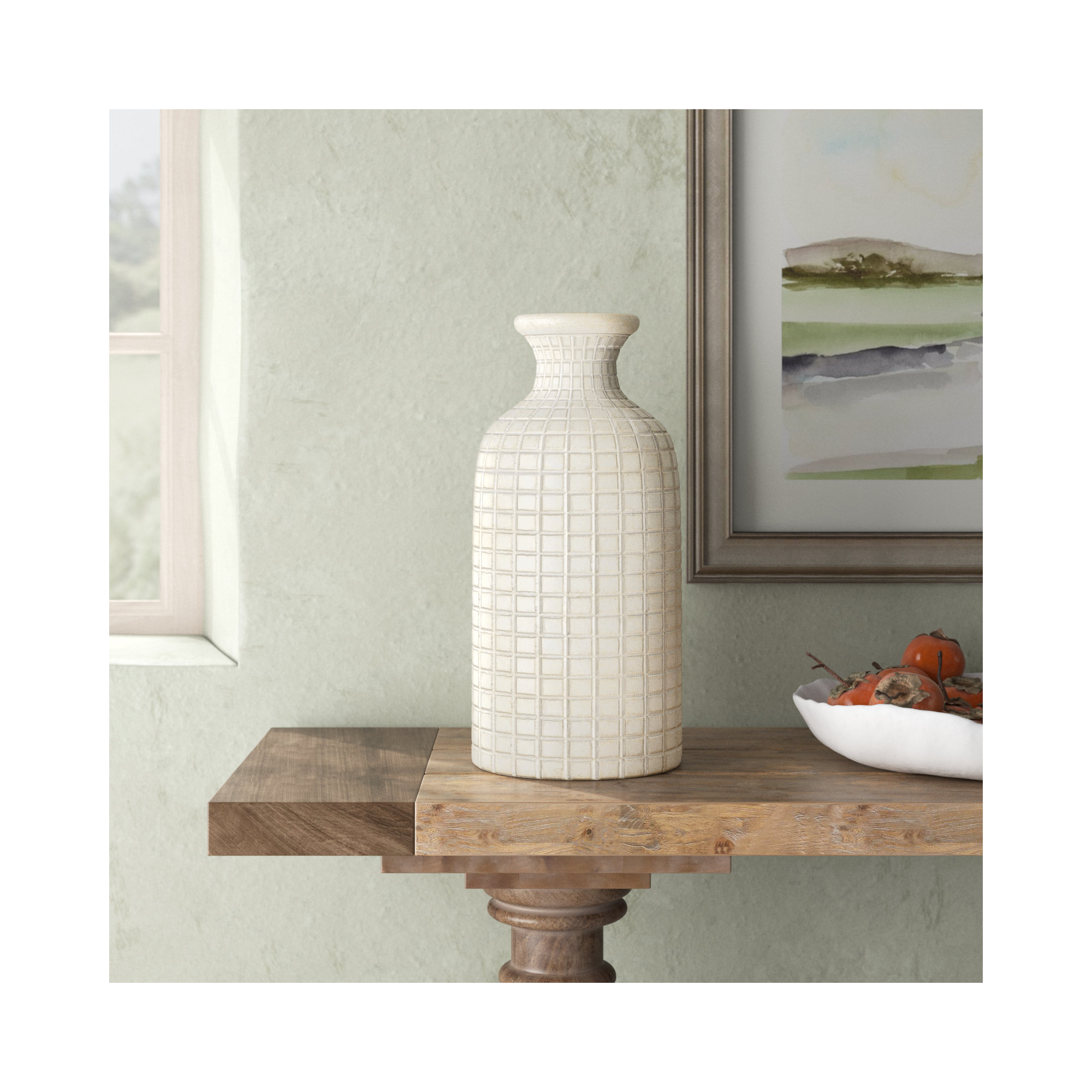 Almeria Terracotta Table Vase, 18.85" H x 8.85" W x 9" D