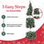 Arbre de Noël artificiel épinette enneigé 6 pi avec 250 lumières DEL, 618 pointes de branches givrées réalistes, pommes de pin et support - arbre de Noël 3 pièces facile à assembler