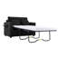 Canapé-lit simple de 47,2 po avec option de lit rabattable, table d'appoint pliable pour ordinateurs portables et appareils électroniques, ports sur l'accoudoir, télécommandes de rangement, coussins lombaires améliorant le confort, utilisation en velours côtelé noir à la maison, à l'extérieur