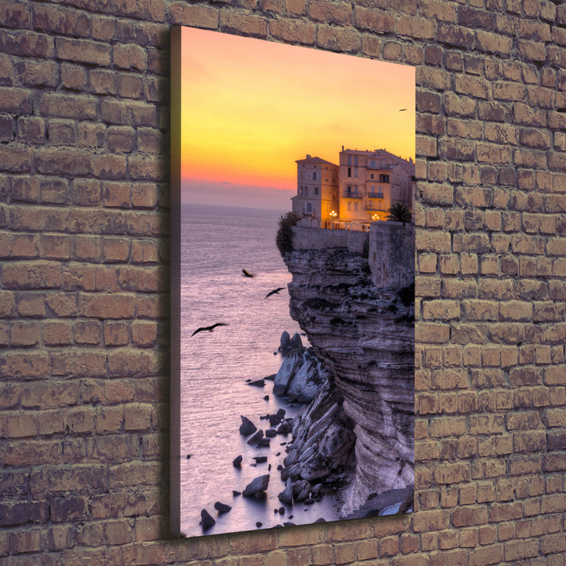 Houses On The Cliff - Wrapped Canvas Print