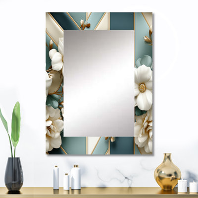 Foxton - Motif floral rayé blanc élégant