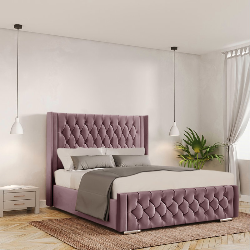 Barrientez Upholstered Ottoman Storage Bed, Lilac, Single (3')