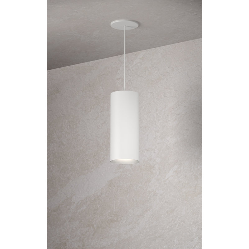 Pendant Downlight  5” Round,20W,3500K 90CRI,50°, 10’ White Cord - Retro Fit, Semi Gloss White