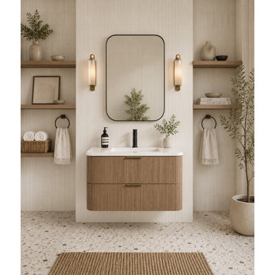 Meuble-lavabo simple 30 po avec comptoir en quartz Bulloch