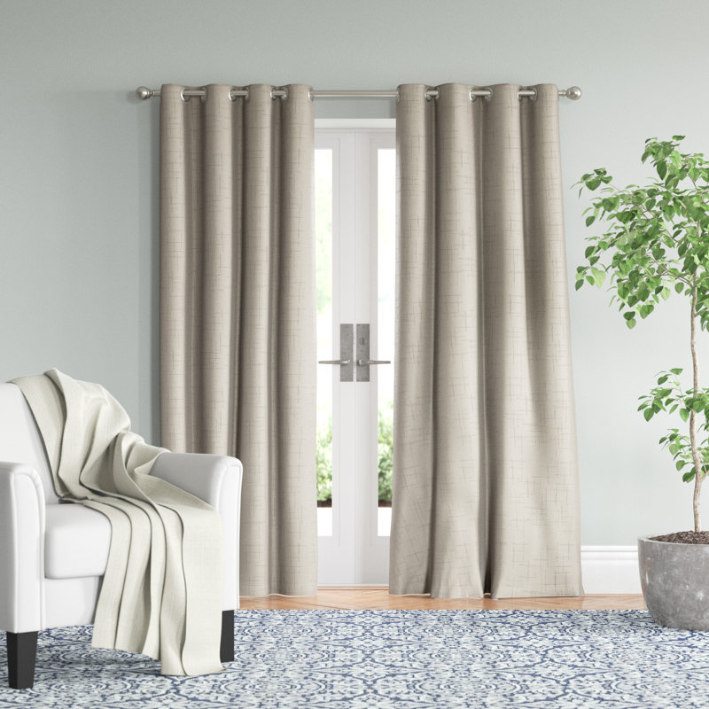 Leavens Max Blackout Curtain Pair, 52" W x 84" L, Beige
