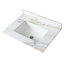 Comptoir de meuble-lavabo blanc 31 pouces avec dosseret de 4 pouces - Finition veinée rectangulaire et 4 po