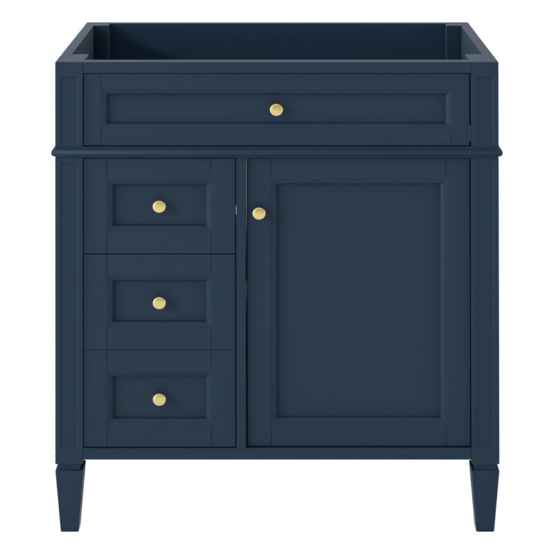 Meuble-lavabo de salle de bain de 30 po sans lavabo supérieur, armoire de rangement moderne avec 2 tiroirs et un tiroir rabattable (BASSIN INCLUS)