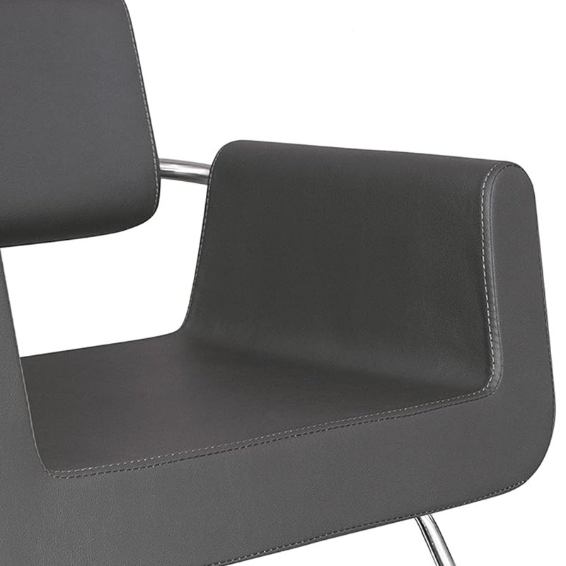 Fauteuil de style Chromium Brooklyn avec coussins en mousse haute densité, gris