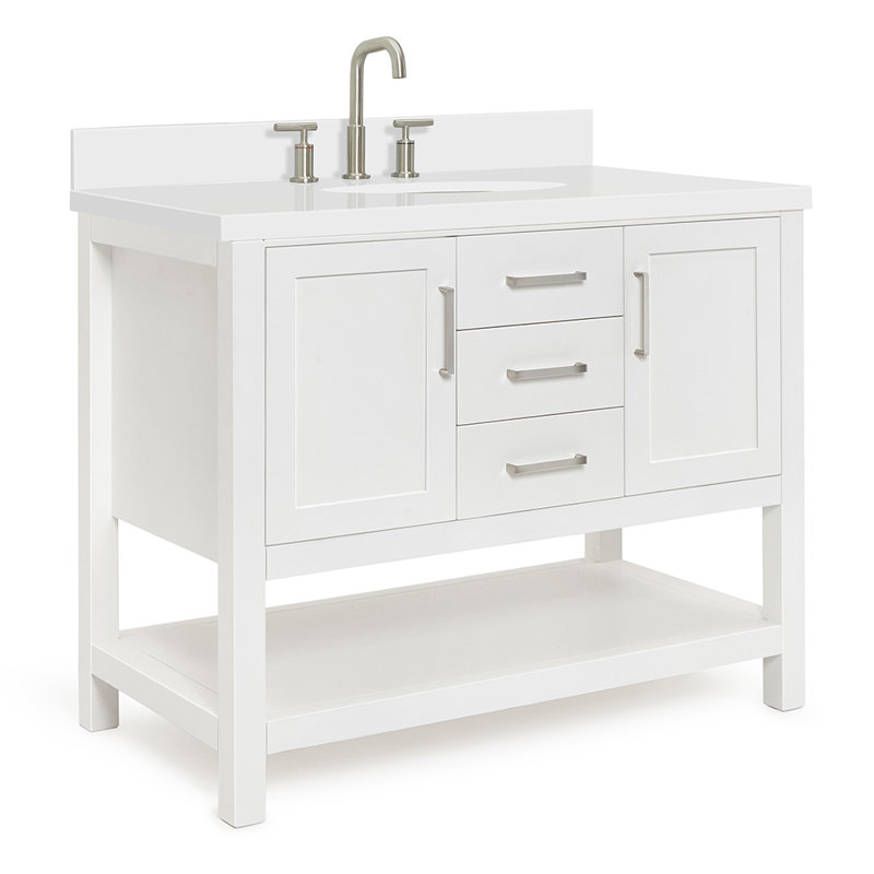 Ensemble de meuble-lavabo simple 43 po Abby, Blanc