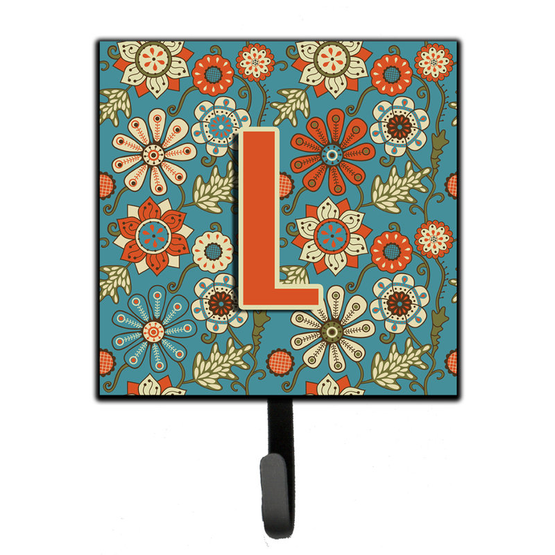 Porte-laisse rétro et crochet mural fleurs, L