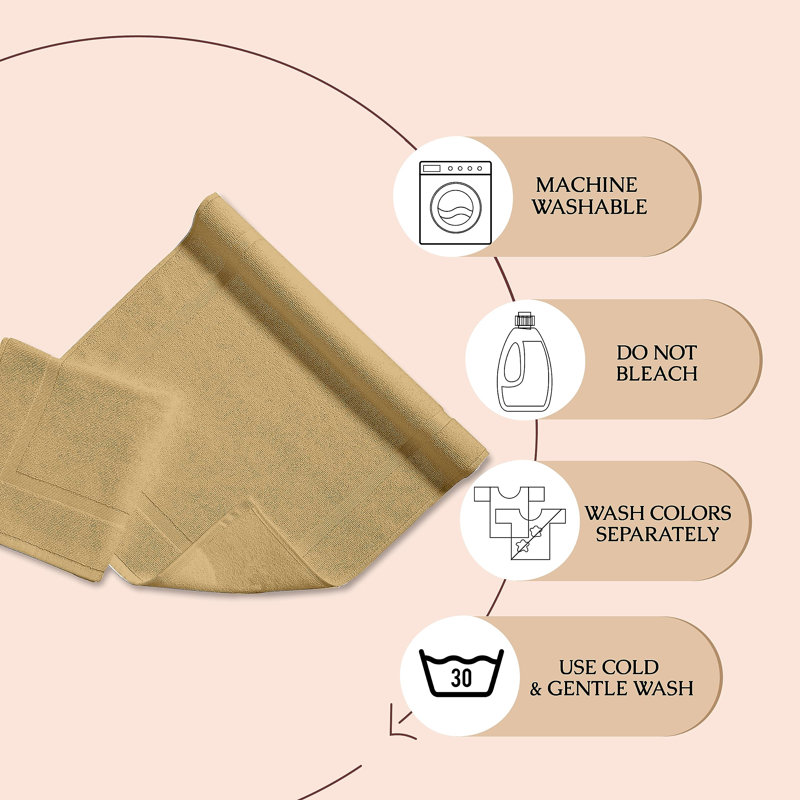 Tapis de bain réversible Isolt, Beige