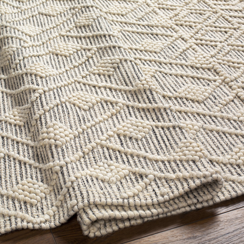 Tapis beige / gris à motif géométrique tissé à plat Anelisse, Rectangle 9 pi x 12 pi